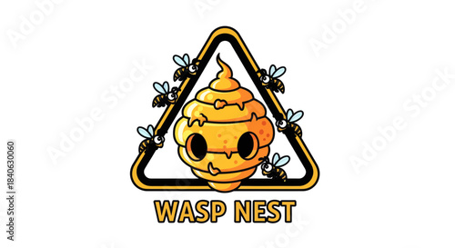 Cartoon Wasp Nest Emblem: A Fun And Colorful Design for Your Projects