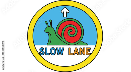 Cartoonic Illustration Of A Snail Signifying The Slow Lane Driving Symbol