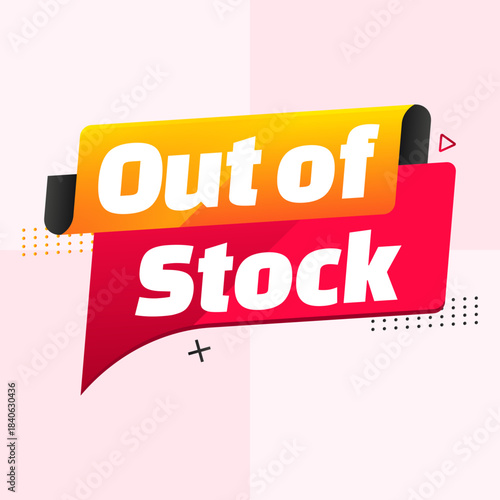 Out of Stock Sticker Vector Design