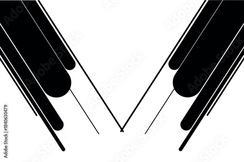 Abstract Black and White Diagonal Lines and Shapes