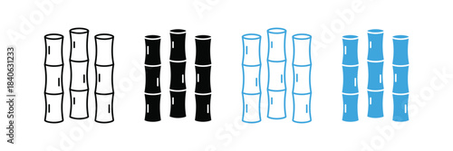 Bamboo stalks icon set. vector illustration 