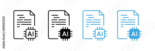 AI Document Icon. Machine Learning File Symbol Vector Illustration