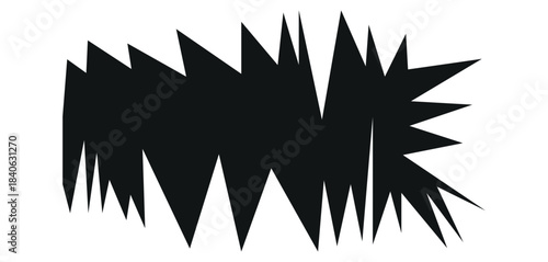 Jagged Black Shape on White Background