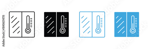 window temperature icon ser. Climate insulation symbol. vector illustration. thermometer icon 