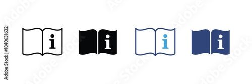 Information icon. guide help book symbol. tutorial, learning symbol. vector illustration 
