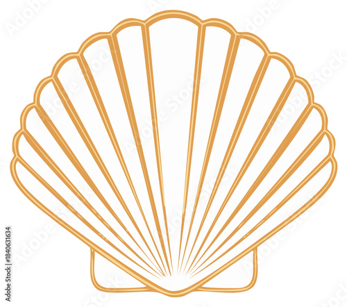 Elegant Gold Scallop Seashell Illustration Simple Marine Icon
