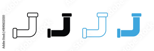 Pipe icon set. plumbing symbol. elbow joint icon. water pipe symbol. vector illustration 