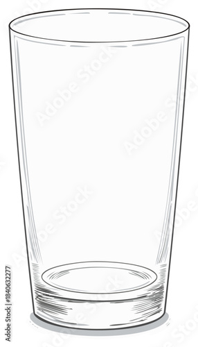 Empty drinking glass vector illustration in a hand drawn sketch style