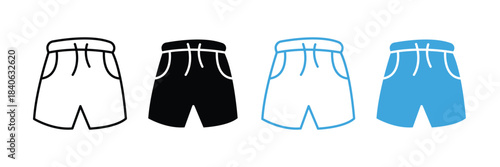 swim shorts icon set. swimwear symbol. vector illustration