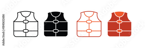 life vest icon set. safety wear equipment icon. rescue buoyancy symbol. vector illustration. buoy survival symbol. 