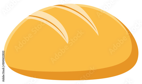 Golden Loaf of Rustic Bread Illustration