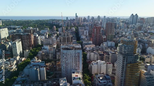 Buenos Aires, Argentina aerial city by drone 4k shot in the morning