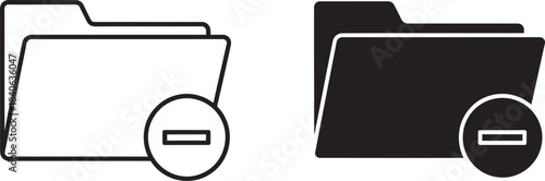Folder icons with minus sign illustration representing deletion or removal concepts