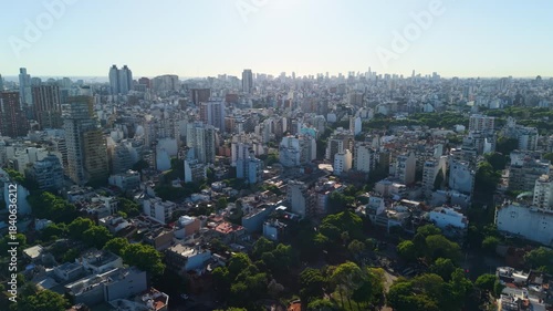 Buenos Aires, Argentina aerial city by drone 4k shot in the morning