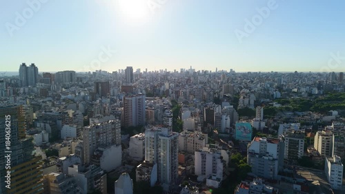 Buenos Aires, Argentina aerial city by drone 4k shot in the morning