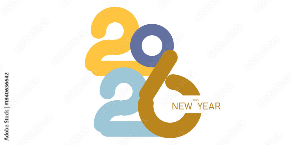 Obraz premium Happy New Year 2026 text design