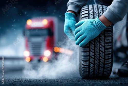 Automotive Tire and Wheel System with Tread for Commercial Vehicles