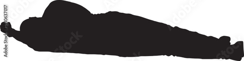 vector,  silhouette of a back view of a  man lying on the floor relaxed