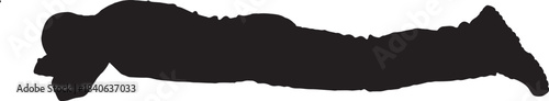 vector,  silhouette of a  man lying on the floor face down relaxed