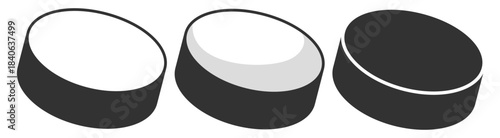 Hockey puck vector, classic ice sport design on transparent background