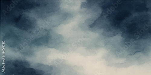 Dramatic summer cloudscape featuring white clouds across a bright blue sky during a sunny day with shifting weather and light