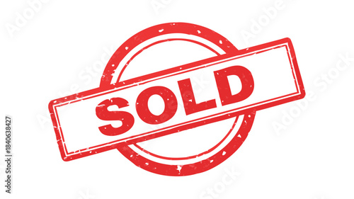 Red distressed circular stamp with the word SOLDOUT in the center, indicating a completed transaction or sale
