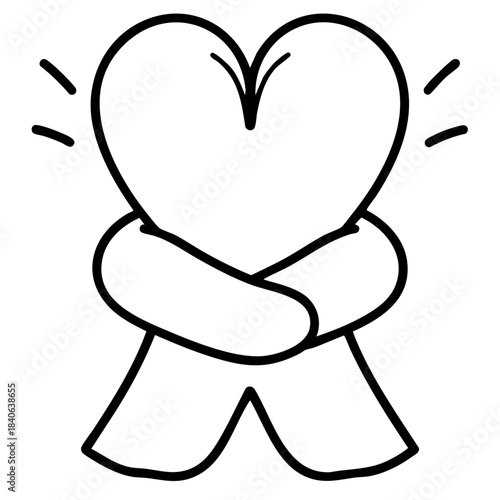 Mental health awareness doodle art icon. line art element illustration concept.