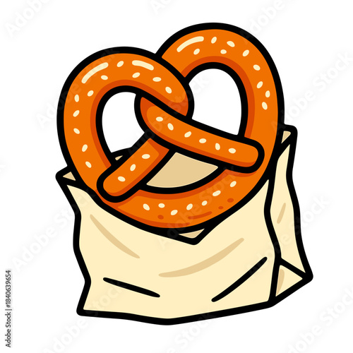 Pretzel in paper wrap