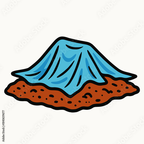 Plastic sheet over soil 