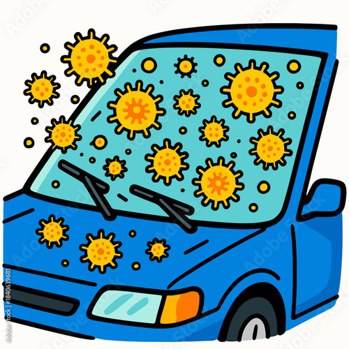 Pollen on car windshield