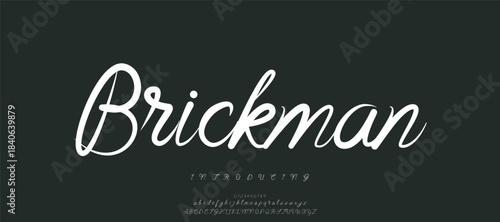 A flowing script with elegant strokes, offering a dynamic and artistic flair with a feminine and delicate touch.