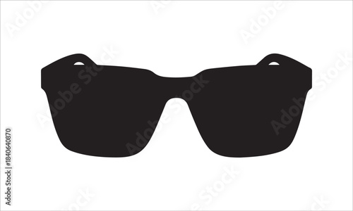 Black sunglasses silhouette isolated on white background