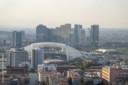 Environmental photographs taken from Ankara, the capital of Türkiye, and its castle, showing the silhouettes of buildings and Anıtkabir (Mausoleum of Atatürk) against the backdrop of sunset.