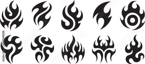 Tribal tattoo designs collection vector illustration