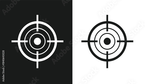 a striking visual contrast is presented with two identical target symbols one rendered in white against a black background and the other in black on