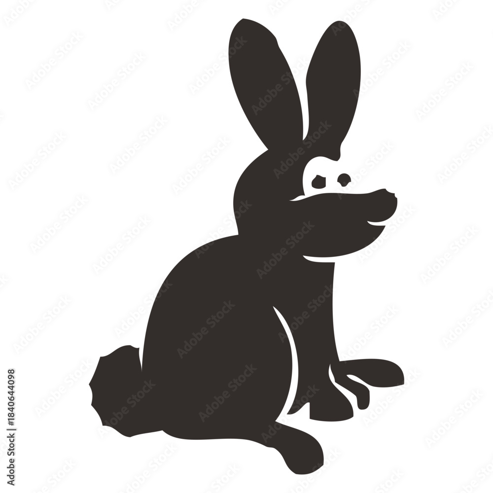 Obraz premium Cartoon rabbit silhouette