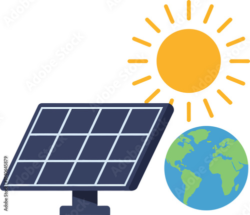 Solar panel harnessing suns energy for planet earth