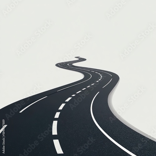A simple vector-style illustration of a curved road. 