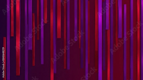 Abstract background featuring vertical red and purple hanging strips creating a dynamic digital curtain effect