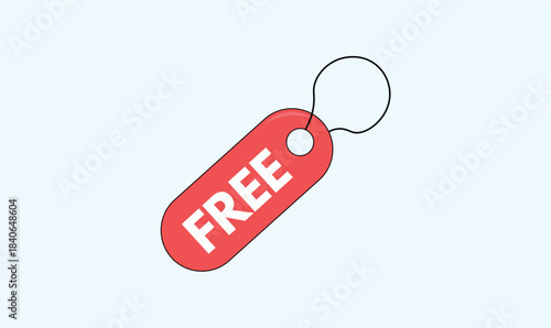 Free red price label tag vector design