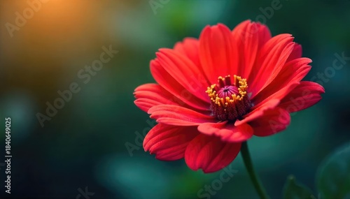 A vibrant close-up of a single, richly colored flower, petals unfurling to reveal intricate details The image evokes a feeling of intense natural beauty and passionate growth , colorful, detail