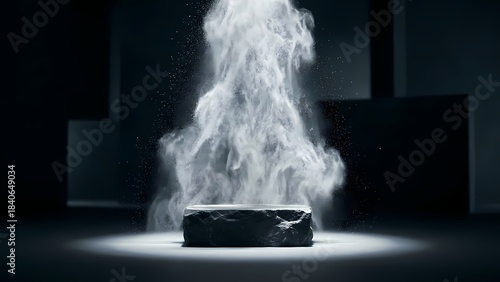 Luxury Pedestal with Vibrant Holi Powder Explosion in Decorative Indian Background for Product Display