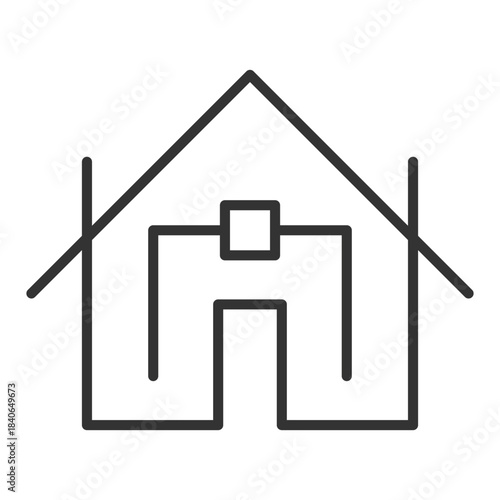 Minimal House Roof Logo – Clean Line Architecture Home Vector