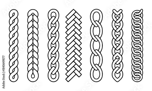 Black and white intricate celtic knot patterns line knots