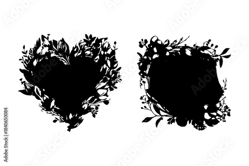 Black spring mask. Basis element on white background universal