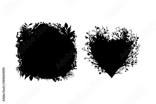 Artistic black Christmas mask. Basis element on white background universal use