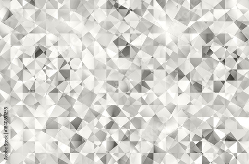 Geometric grayscale mosaic of triangular facets forming a modern abstract background design