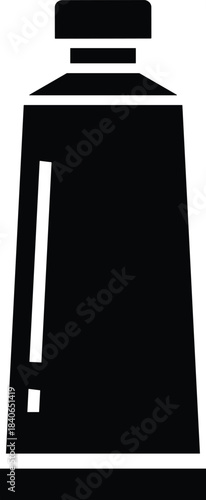 Black tube with white cap and label graphic vector