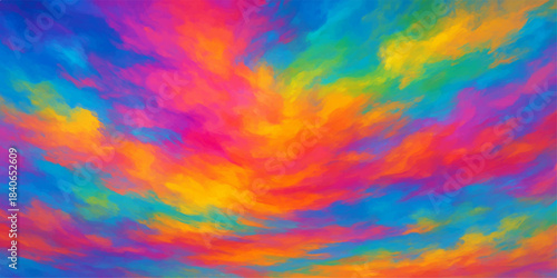 Abstract watercolor background with seamless rainbow color texture, bright paint splash pattern, and colorful vector illustration design