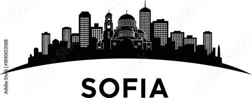 Sofia skyline silhouette on white background